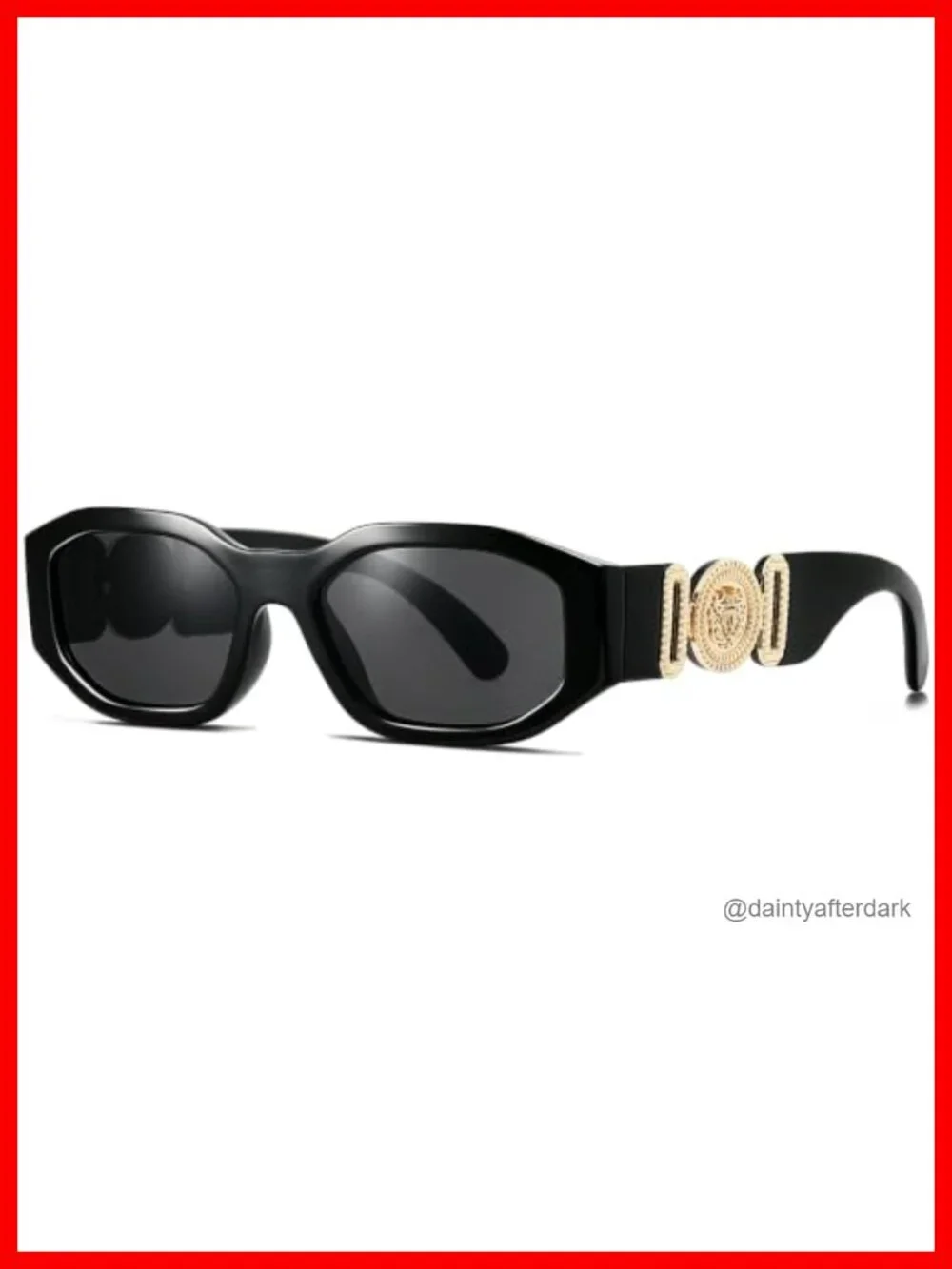 Retro Rectangle Sunglasses 90s Vintage Square UV400 Protection
